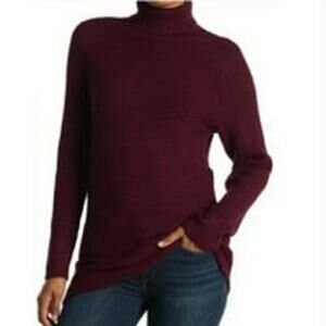 Devotion Cyrus Pullover Sweater Long Sleeve Turtleneck PORT  Burgundy Size LARGE